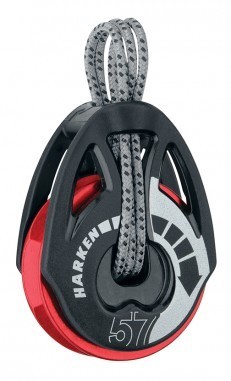 Harken 57mm Carbo T2 Ratchamatic Block - Red Sheave